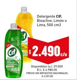 Cif - Bioactive, Limón o Lima