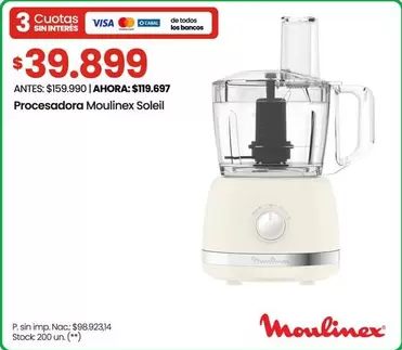 Moulinex - Procesadora Soleil