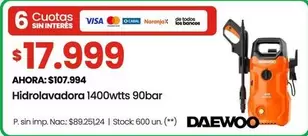 Daewoo - Hidrolavadora 1400wtts 90bar