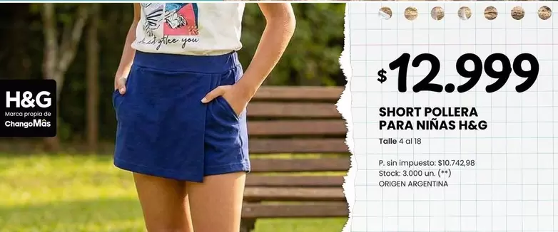 Origen - SHORT POLLERA PARA NIÑAS