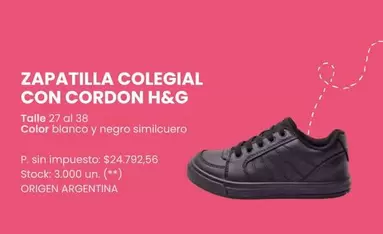 Negro - ZAPATILLA COLEGIAL CON CORDON H&G