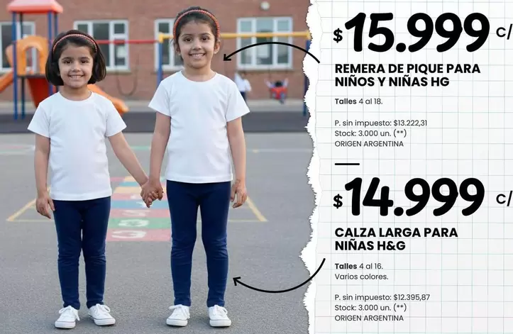 Origen - REMERA DE PIQUE PARA NIÑOS Y NIÑAS, CALZA LARGA PARA NIÑAS