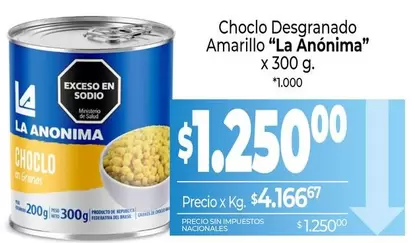 La Anónima - Choclo Desgranado Amarillo
