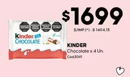 Kinder - Chocolate x 4 Un.