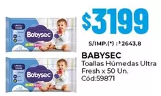 Babysec - Toallas Húmedas Ultra Fresh x 50 Un.