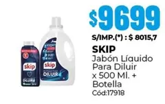 Skip - Jabón Líquido Para Diluir x 500 Ml. + Botella