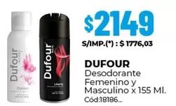 Dufour - Desodorante Femenino y Masculino x 155 MI.