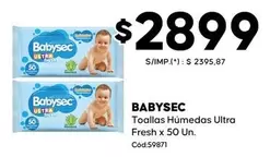 Babysec - Toallas Húmedas Ultra Fresh x 50 Un.