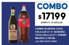 Coca cola - GASEOSA COCA COLA 2,25 LT O GASEOSA COCA COLA 2.5 LT + FERNET