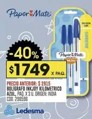 Paper Mate - BOLIGRAFO INKJOY KILOMETRICO