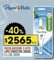 Paper Mate - LAPIZ CORRECTOR LIQUIDO, X U. COD. 36058