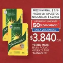 Mañanita - YERBA MATE BAJO POLVO