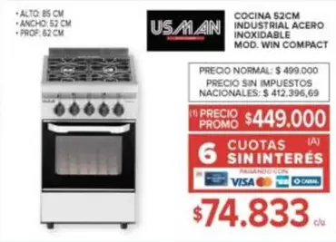 COCINA S2CM INDUSTRIAL ACERO INOXIDABLE MOD. WIN COMPACT