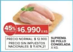 Suprema de pollo congelada