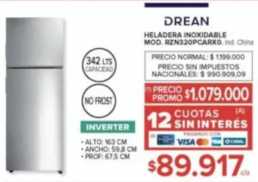 Drean - HELADERA INOXIDABLE