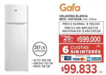 Gafa - HELADERA BLANCA