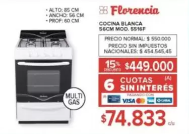 Florencia - COCINA BLANCA 56CM MOD. 5516F