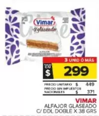 Vimar - ALFAJOR GLASEADO C/ DDL DOBLE