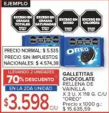 Oreo - GALLETITAS CHOCOLATE RELLENA DE VAINILLA