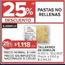 X$ - TALLARINES DE SEMOLIN