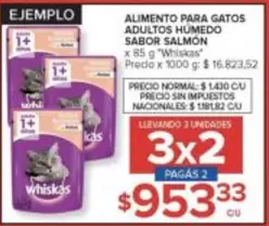 Whiskas - ALIMENTO PARA GATOS ADULTOS HUMEDO SABOR SALMÓN