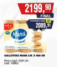 Mana - GALLETITAS LIV. X 408 GR