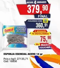 Esencial - ESPONJA ACERO 14 gr