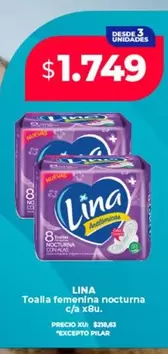Lina - Toalla femenina nocturna c/a x8u