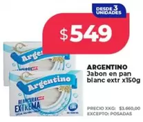 Argentino - Jabon en pan blanc extr