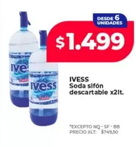 Ivess - Soda sifón descartable x2lt
