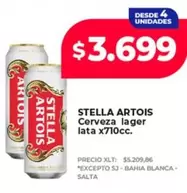 Stella Artois - Cerveza lager lata x710cc.