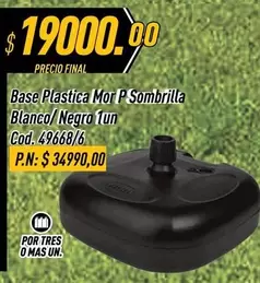 Mor - Base Plastica P Sombrilla Blanco/Negro 1un Cod. 49668/6