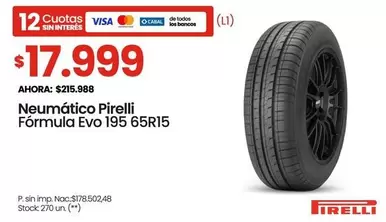 Pirelli - Fórmula Evo 195 65R15