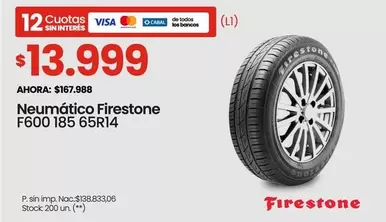 Firestone - F600 185 65R14