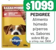 Pedigree - Alimento húmedo p/perros vs. Sabores