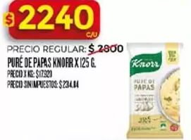 Knorr - PURÉ DE PAPAS X 125 G.