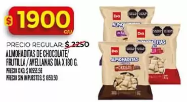 ALMOHADITAS DE CHOCOLATE/ FRUTILLA/AVELLANAS