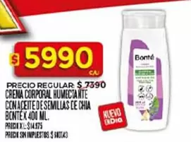 XL - CREMA CORPORAL HUMECTANTE CONACEITE DE SEMILLAS DE CHIA