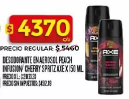 Axe - DESODORANTE EN AEROSOL PEACH INFUSION/ CHERRY SPRITZ