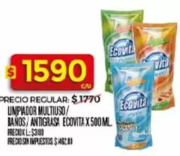 Ecovita - LIMPIADOR MULTIUSO/ BAÑOS/ANTIGRASA