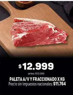 X$ - PALETA A/V Y FRACCIONADO X KG