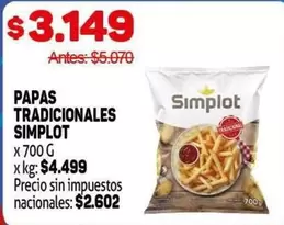 X$ - PAPAS TRADICIONALES