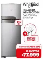 Whirlpool - HELADERA WRM39CKDIM