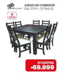JUEGO DE COMEDOR Cód. 20715+20718x8 (3)