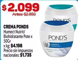 Ponds - Humect Nutrit/ Biohidratante Pote x