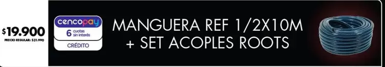 MANGUERA REF 1/2X10M + SET ACOPLES ROOTS