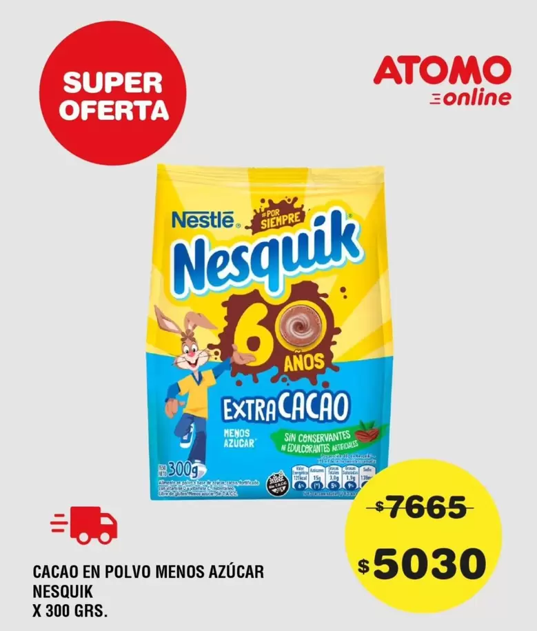 Nesquik - CACAO EN POLVO MENOS AZÚCAR