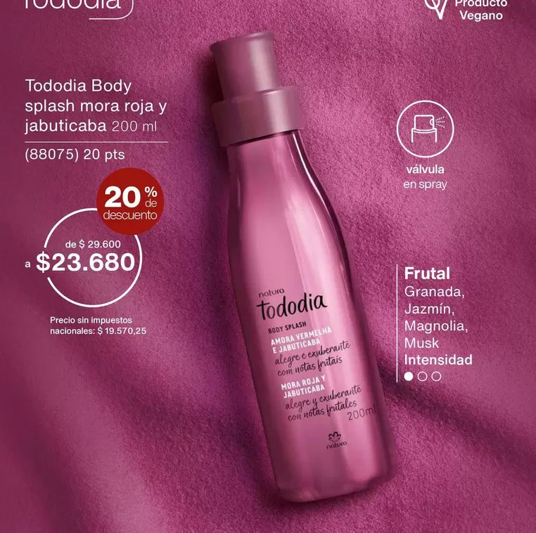 Mora - Body splash mora roja y jabuticaba 200 ml