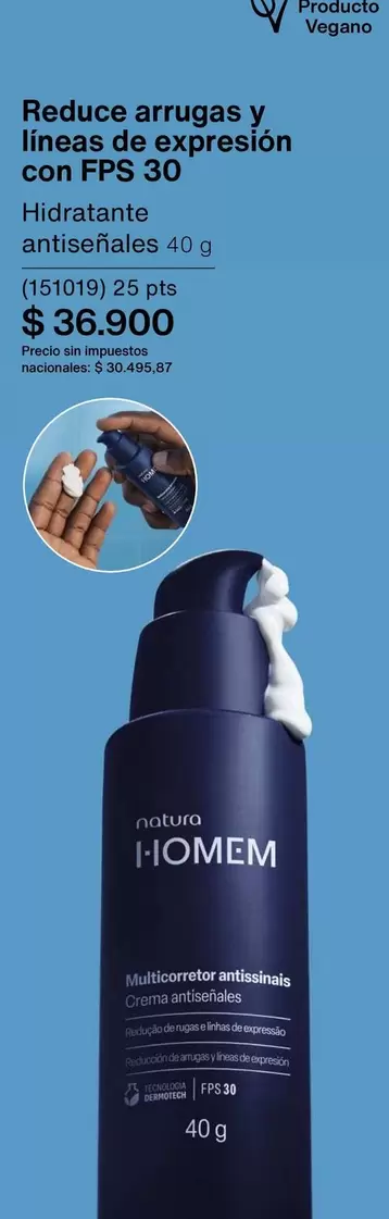 Natura - Hidratante antiseñales 40g