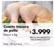 X$ - Cuarto trasero de pollo
